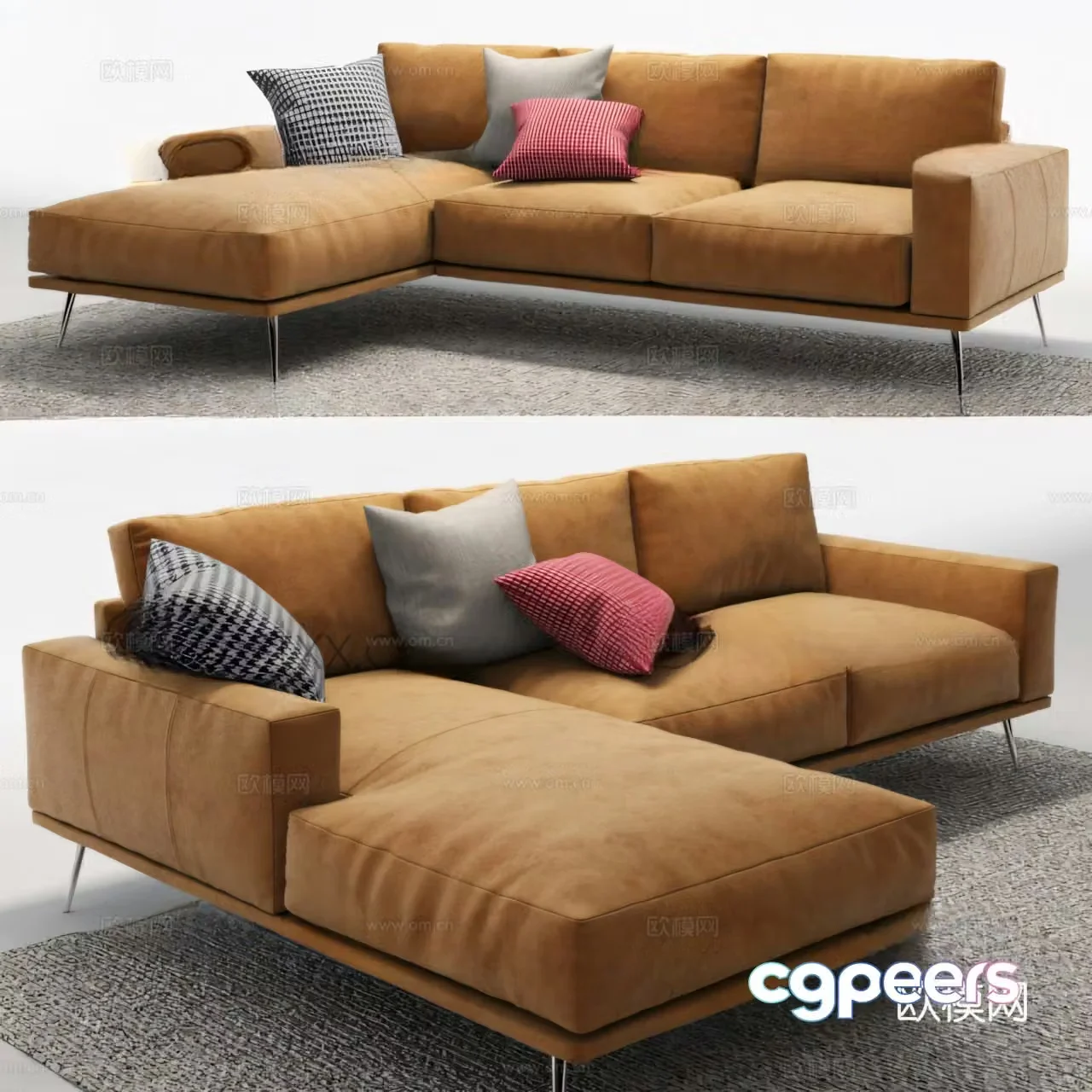 Corner sofa multi-person sofa 3d model