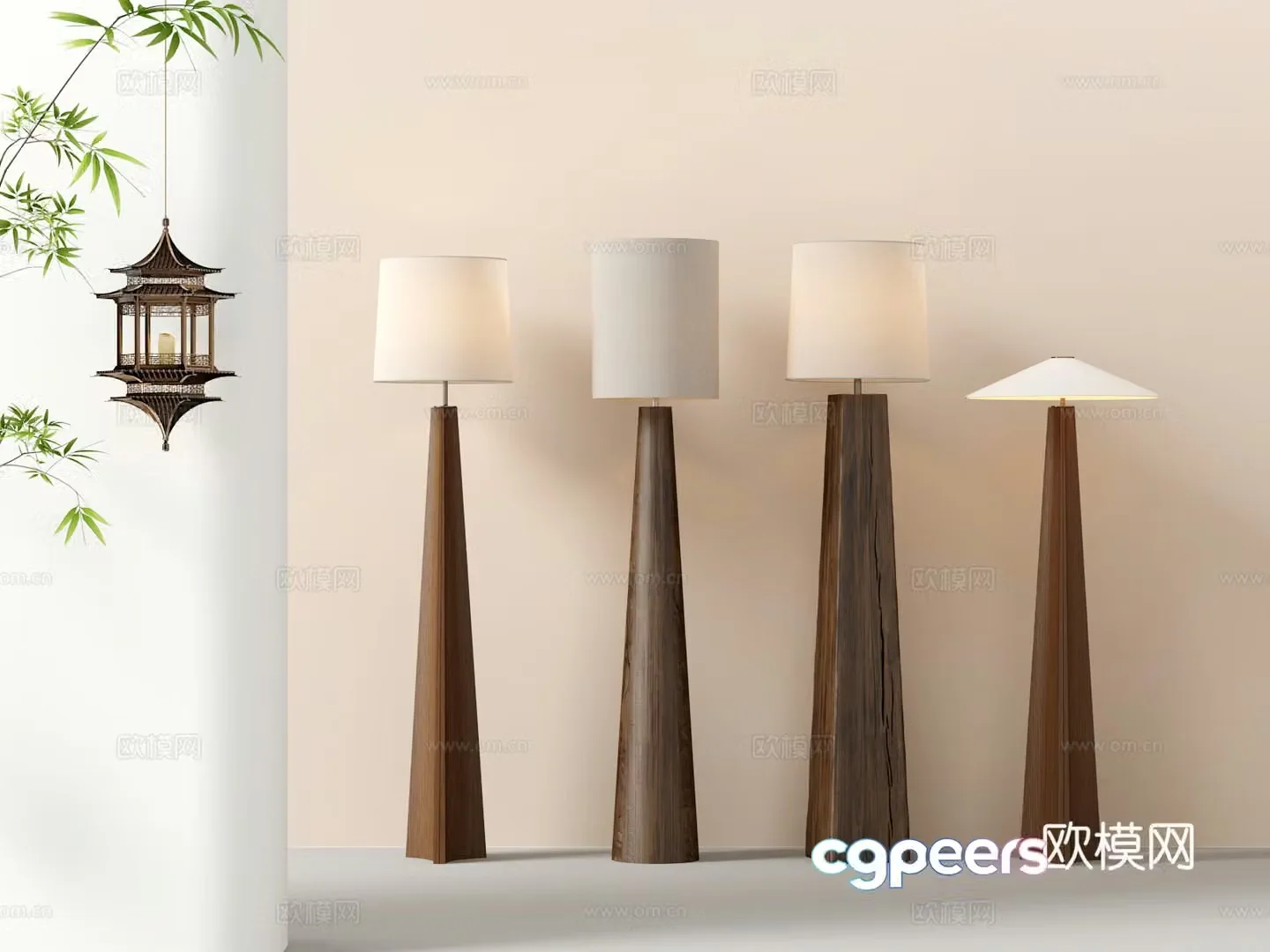 Wasabi Middle Ages Floor Lamp Chandelier 3D Model