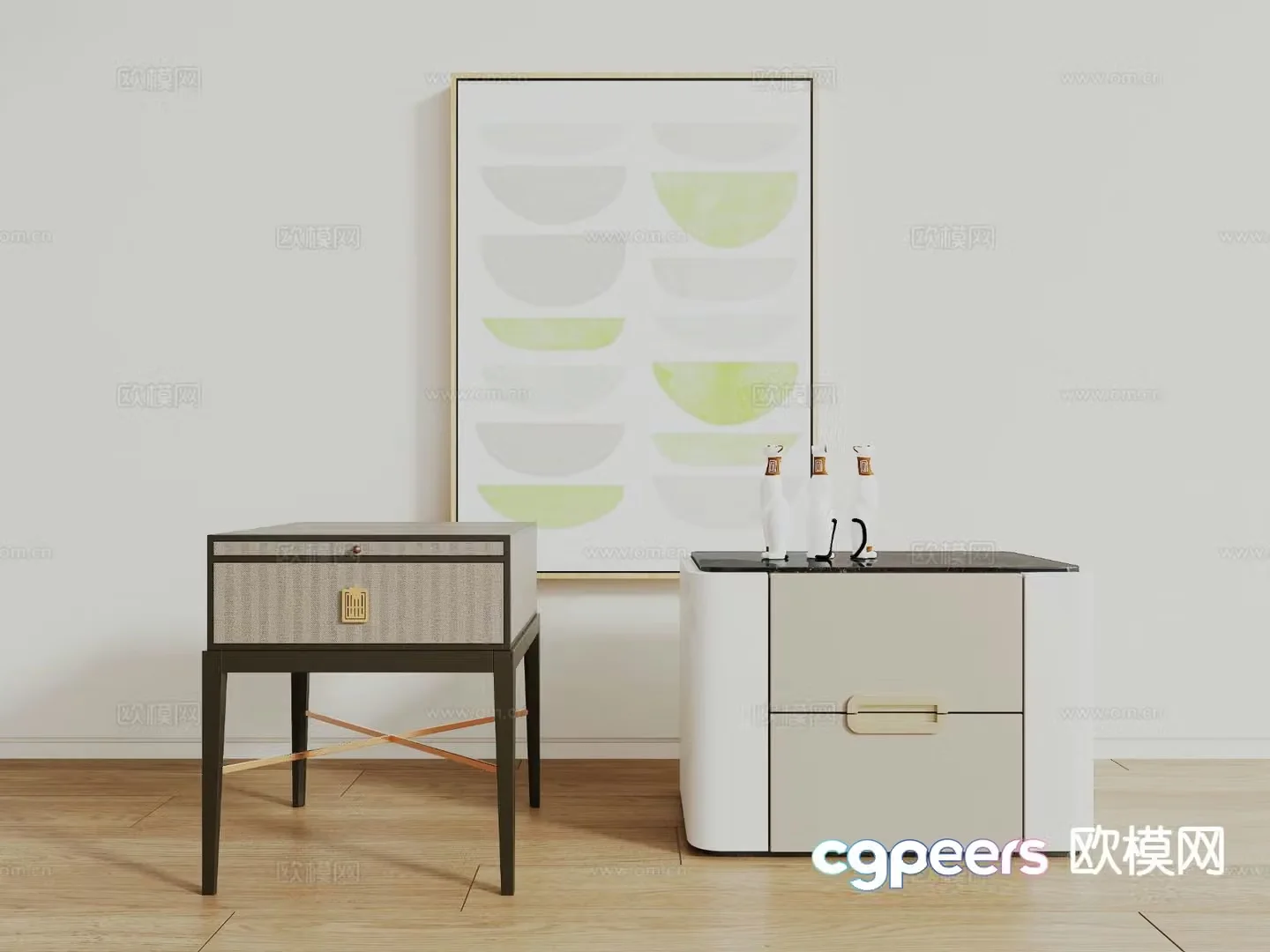 Modern bedside table 3d model