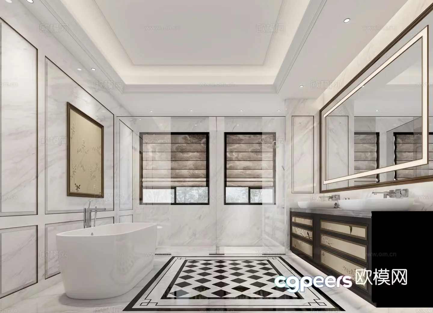 New Chinese bathroom 3D model