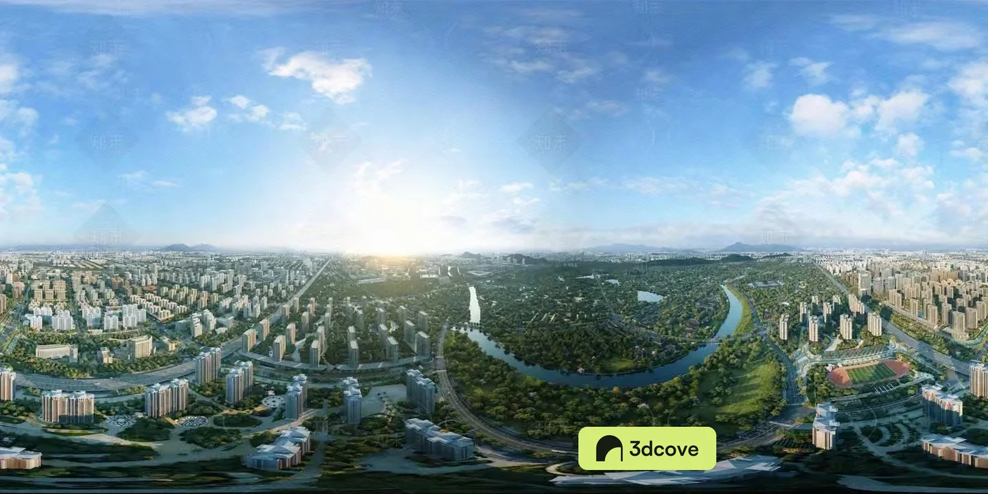 A Cityscape With Greenery