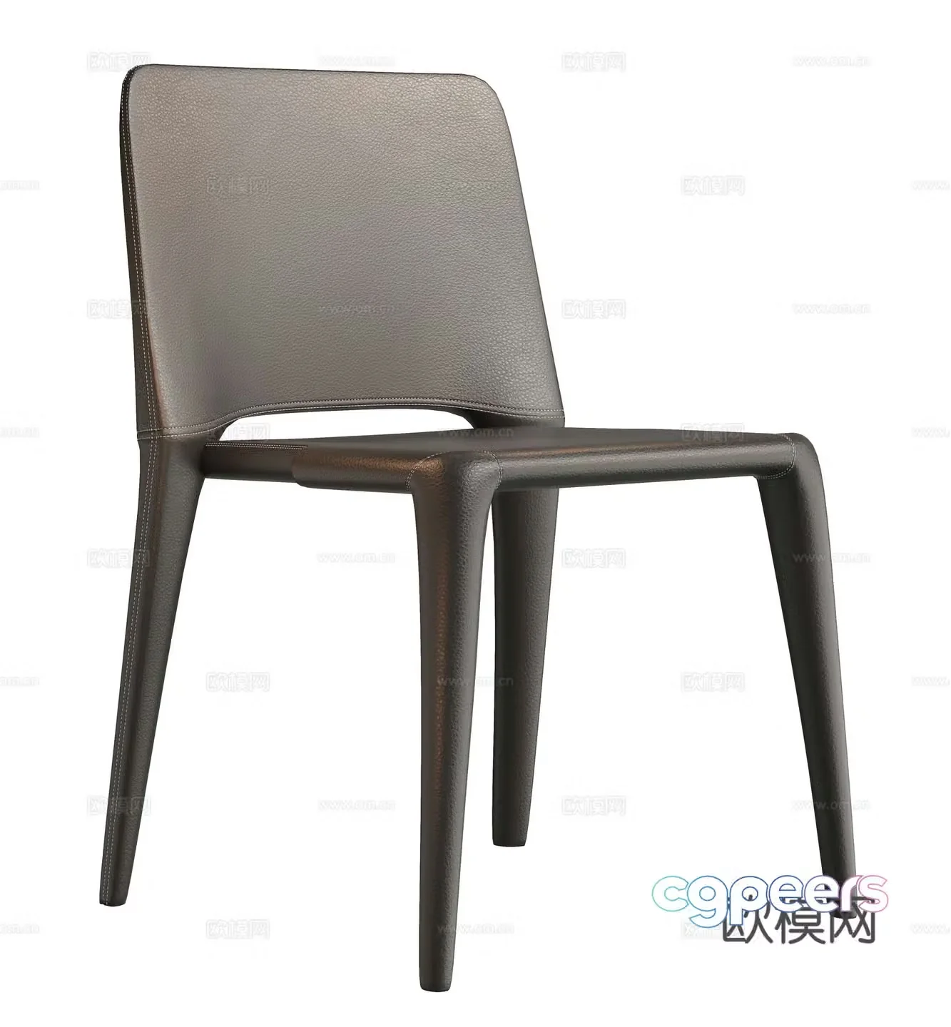 Modern dining chair single chair leisure chair 3d model
