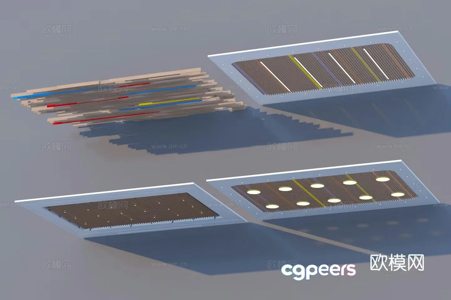 Modern grille ceiling 3d model