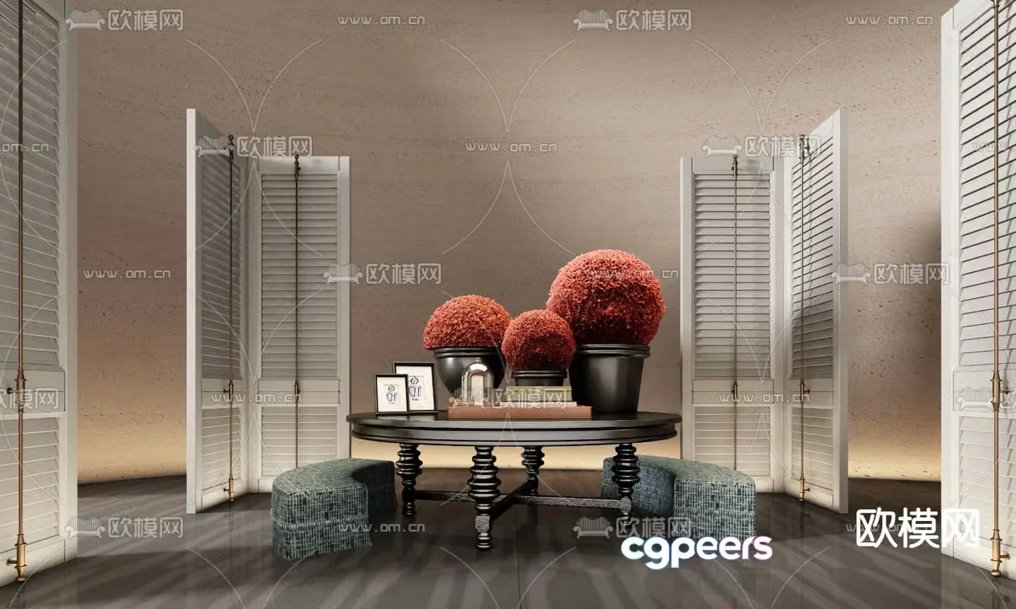 CCD hotel end view platform ornaments flower arrangement 3d model