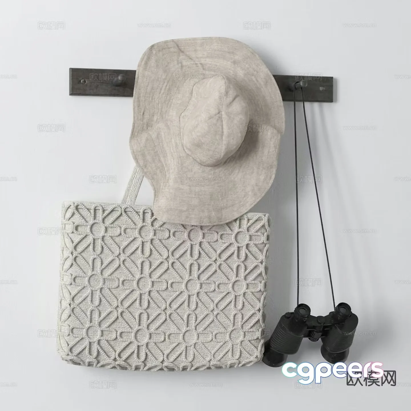 modern hat satchel 3d model