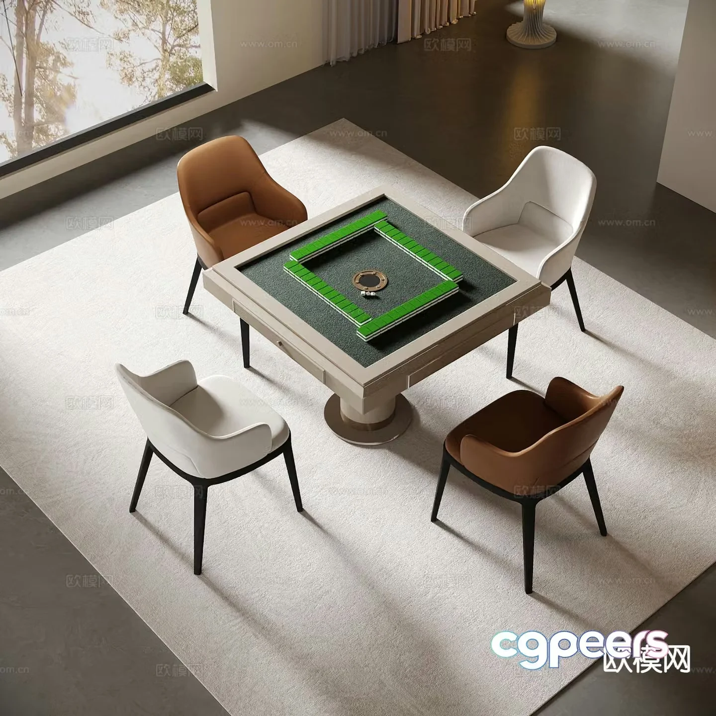 Mahjong table entertainment table automatic mahjong table 3d model