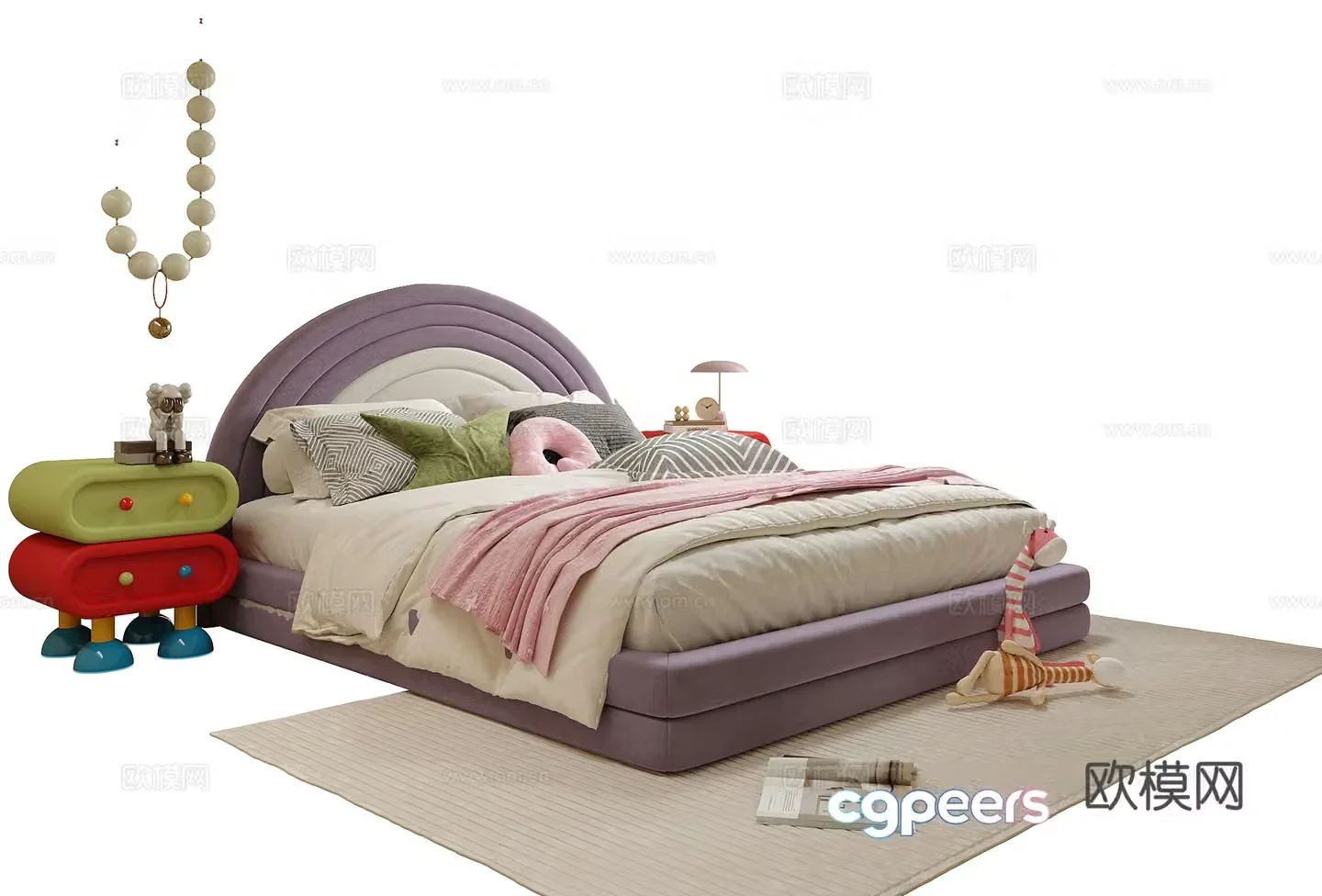 Modern children’s bedside table 3d model