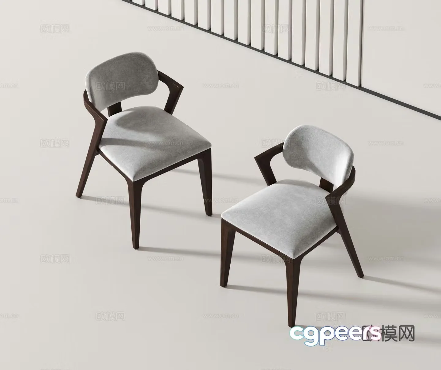 Modern single chair dining chair 3d model