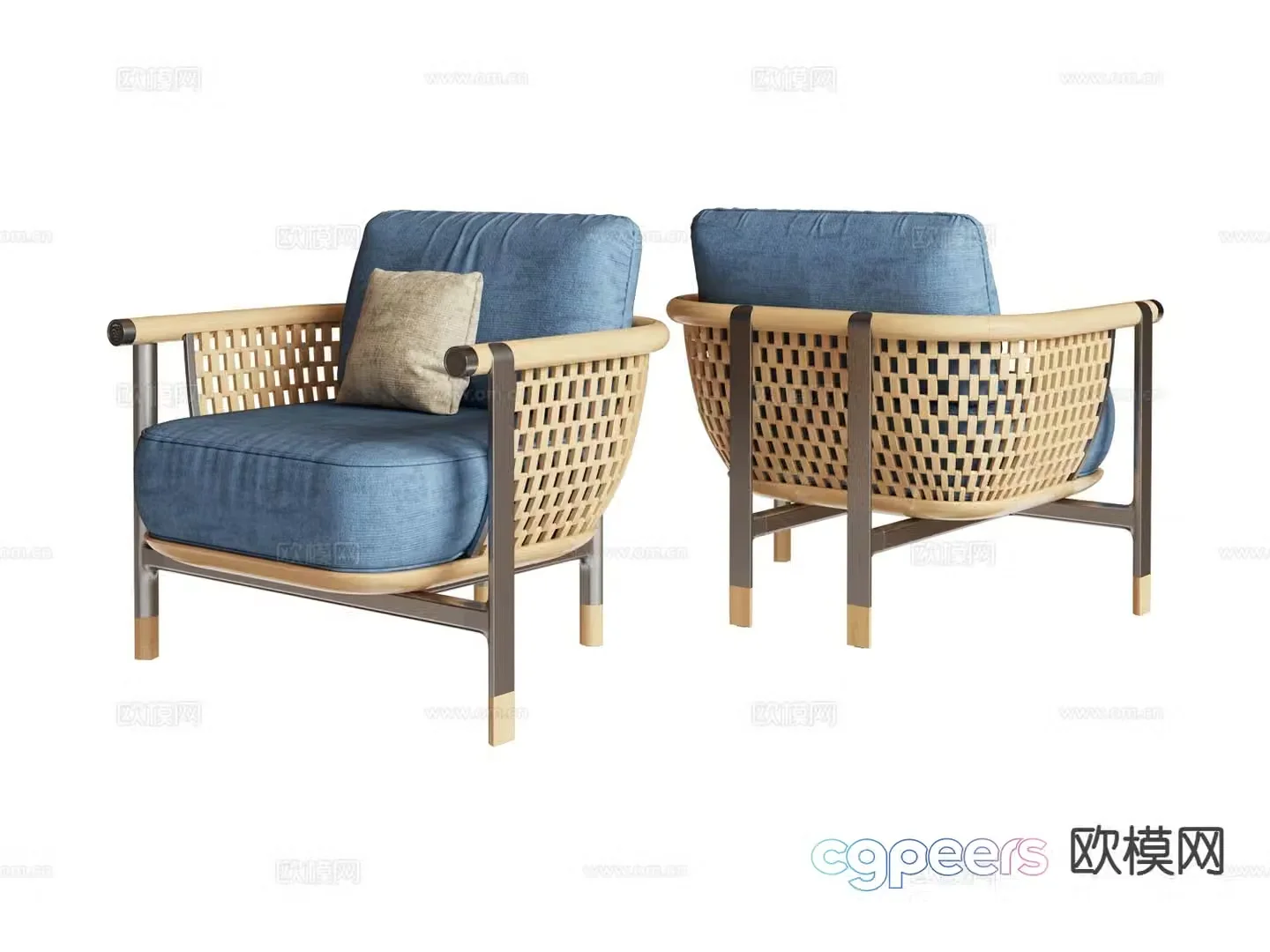 visionnaire- single sofa rattan sofa 3d model