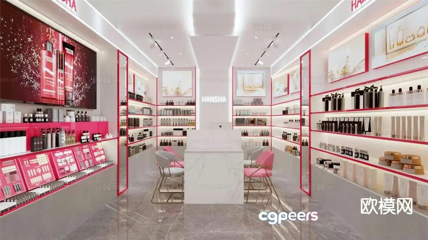 Modern beauty store Cosmetic store 3d model