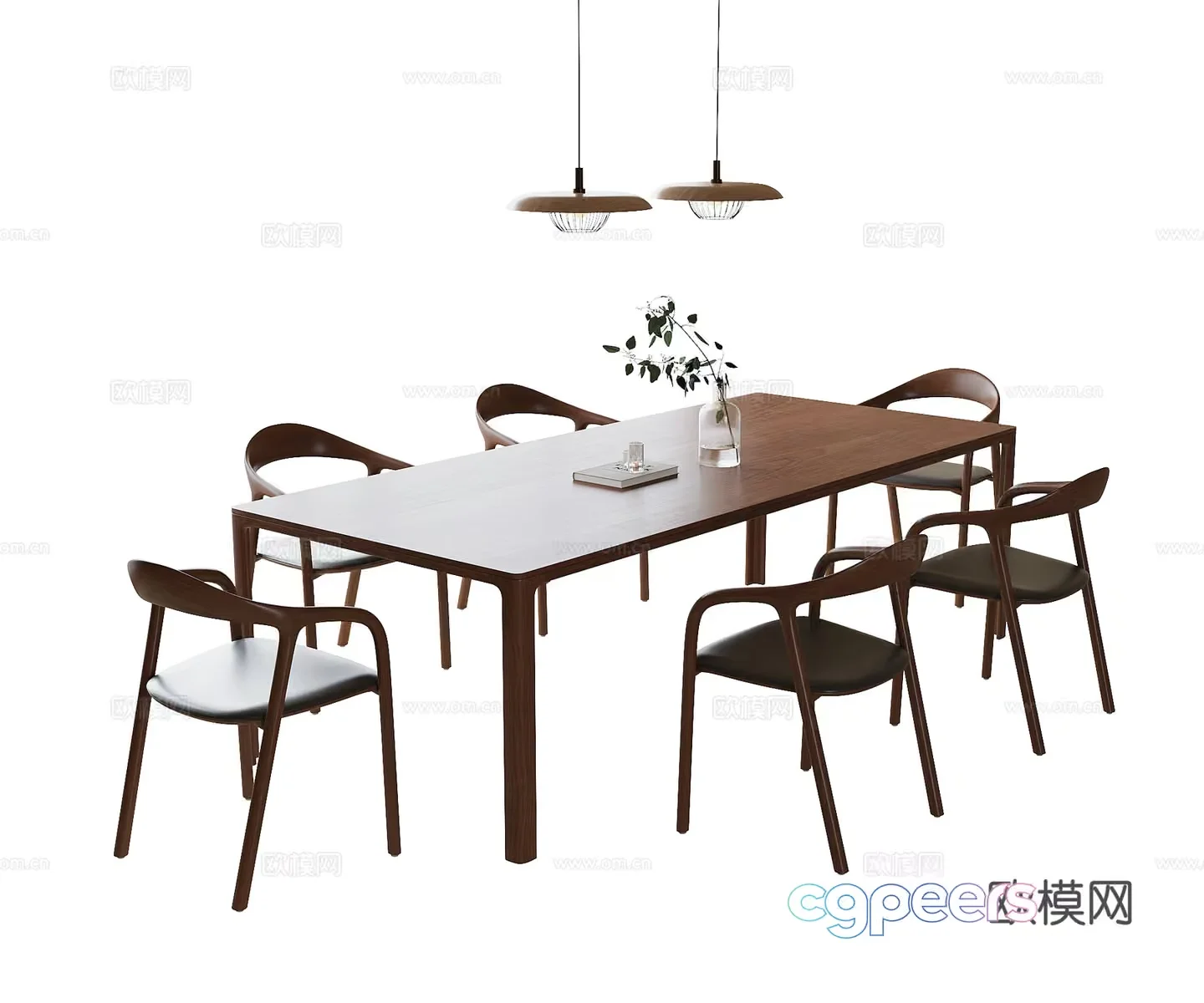 Wooden Dining Table 3D Model – 10117 – VRAY Render