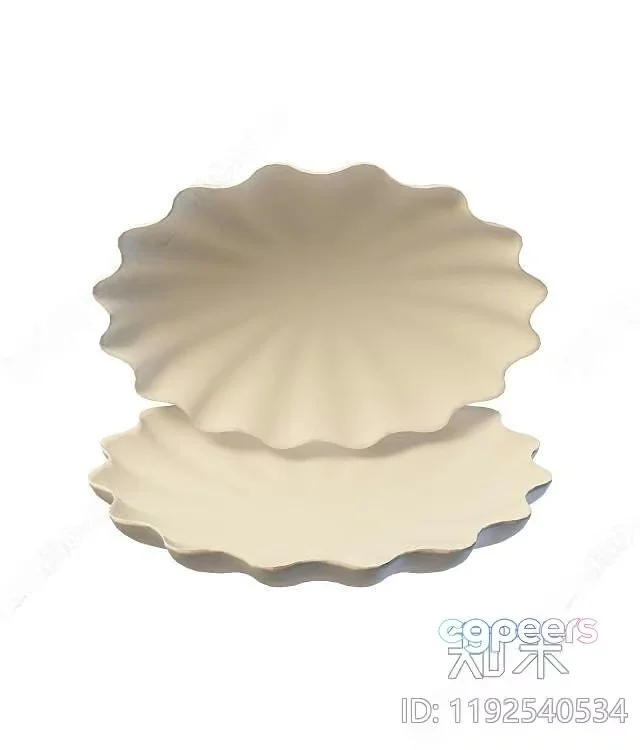 Two Beige Seashells 3D Model – 16512 – VRAY Render