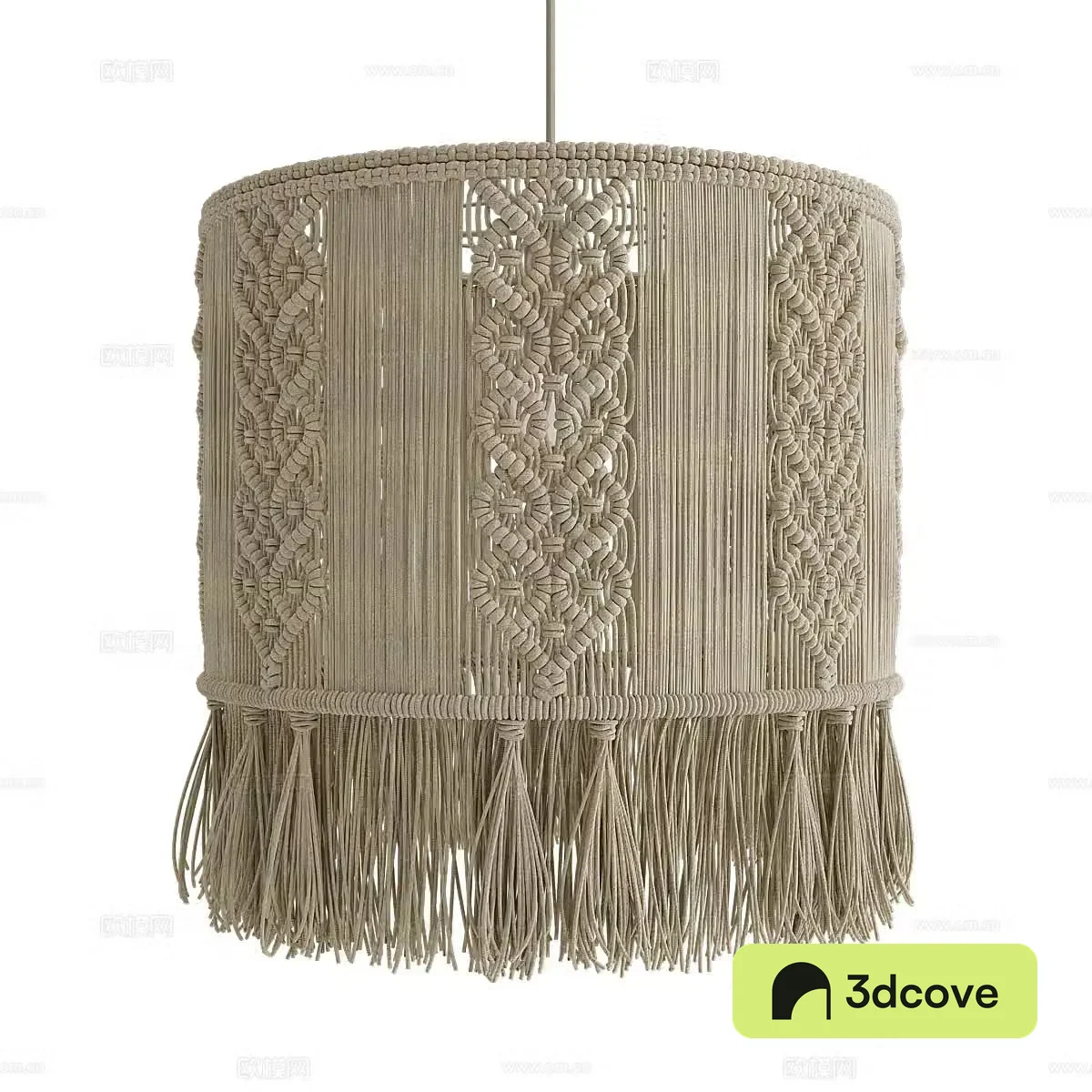 Wasabi lace chandelier rattan chandelier 3d model