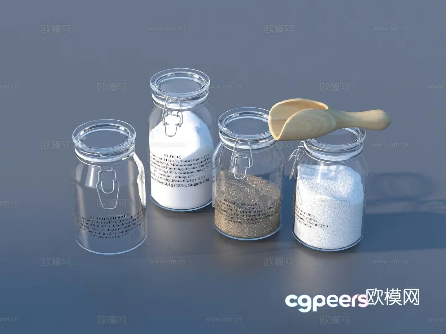 Kitchen ornaments Seasoning bottle Glass bottle 3d model