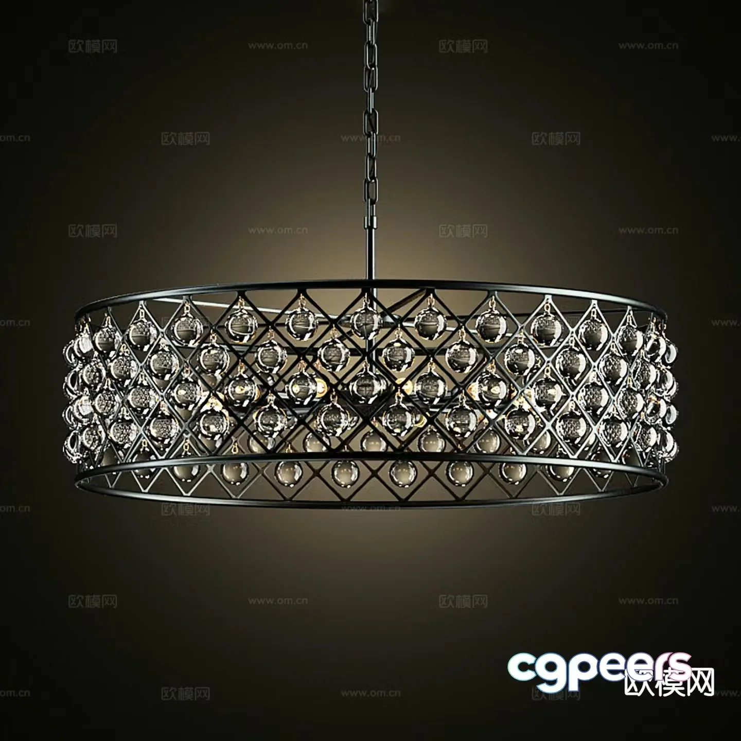 Light luxury chandelier ring chandelier 3d model