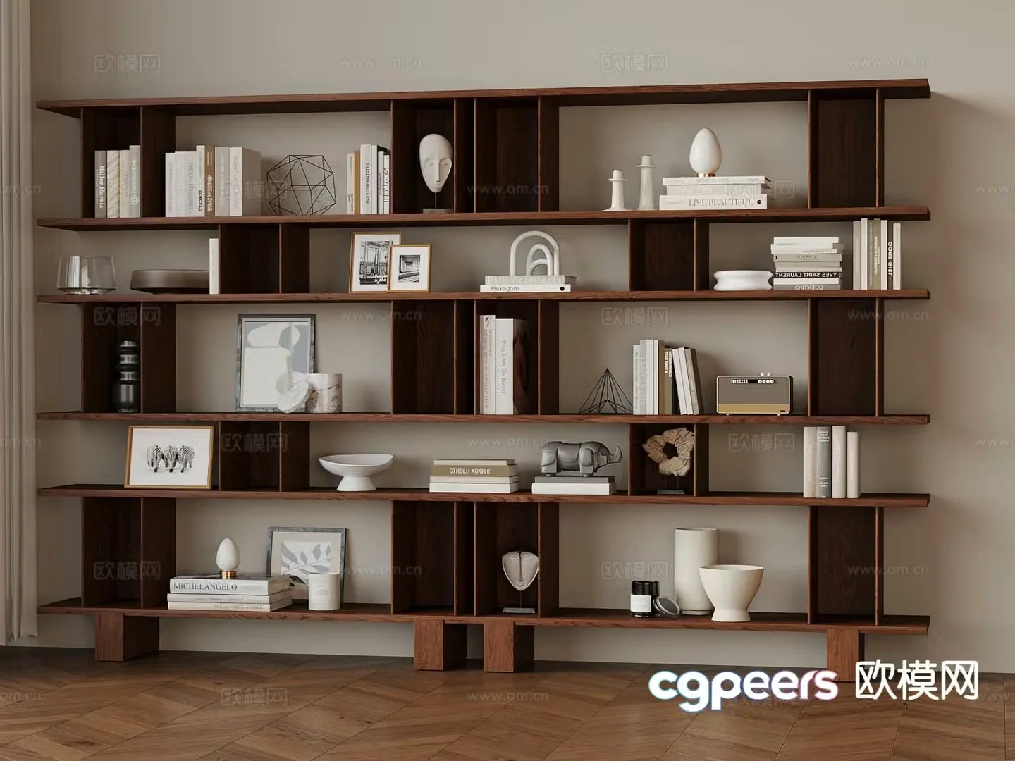 Medieval style bookcase bookshelf 3d model