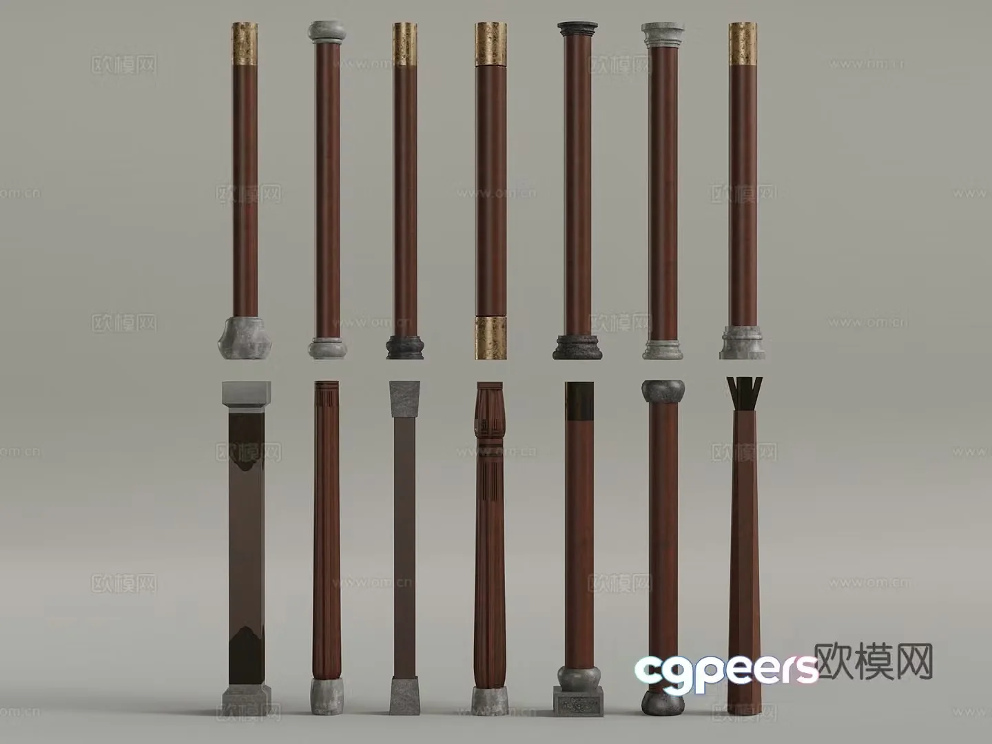 New Chinese column 3D model