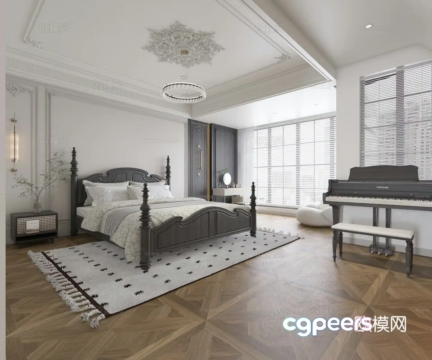 French master bedroom aisle 3D model