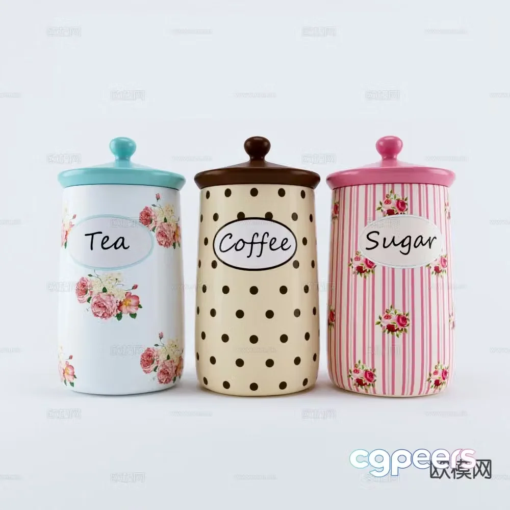 Ceramic tea jar large tea jar Pu’er tea box 3D model
