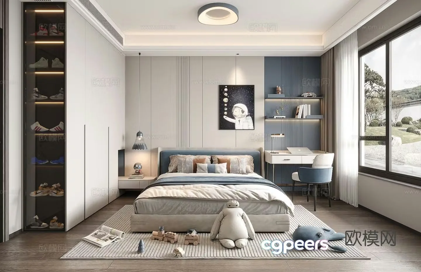 Modern children’s room boy’s room 3d model