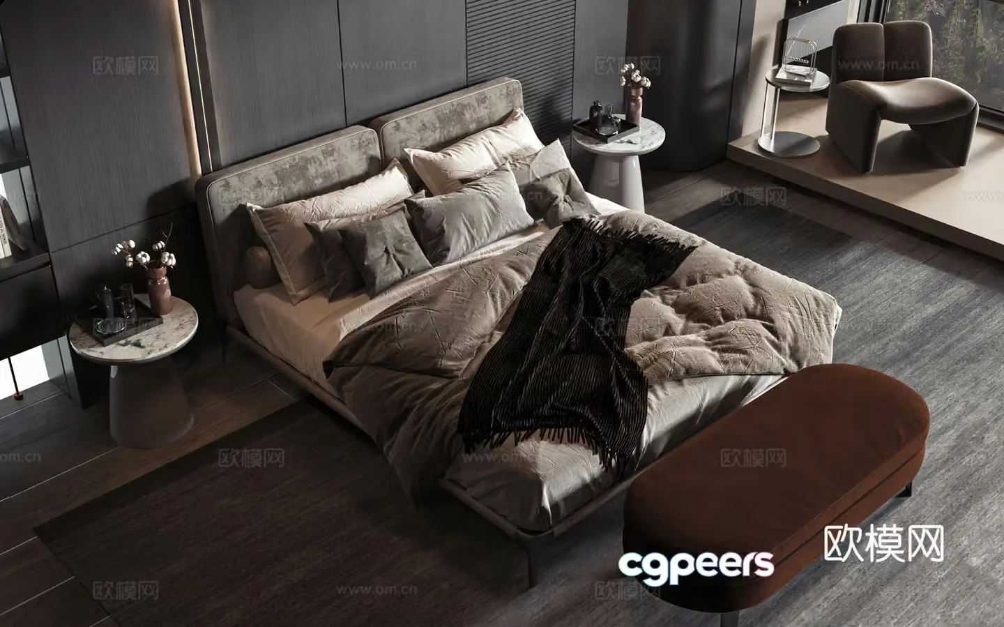 Modern style product bed 3d model