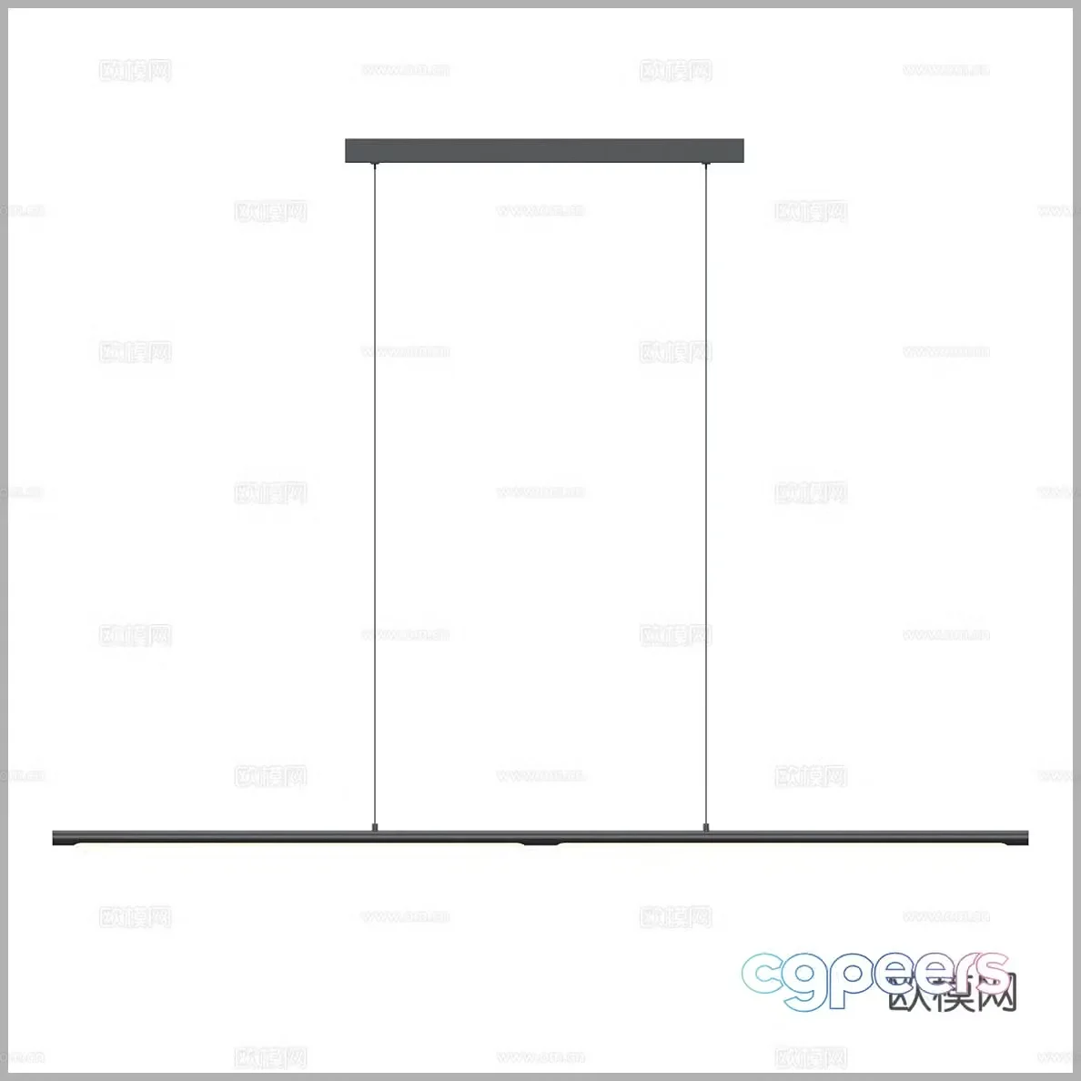 Simple chandelier Line chandelier Restaurant chandelier Strip chandelier Long chandelier One-line 3D model
