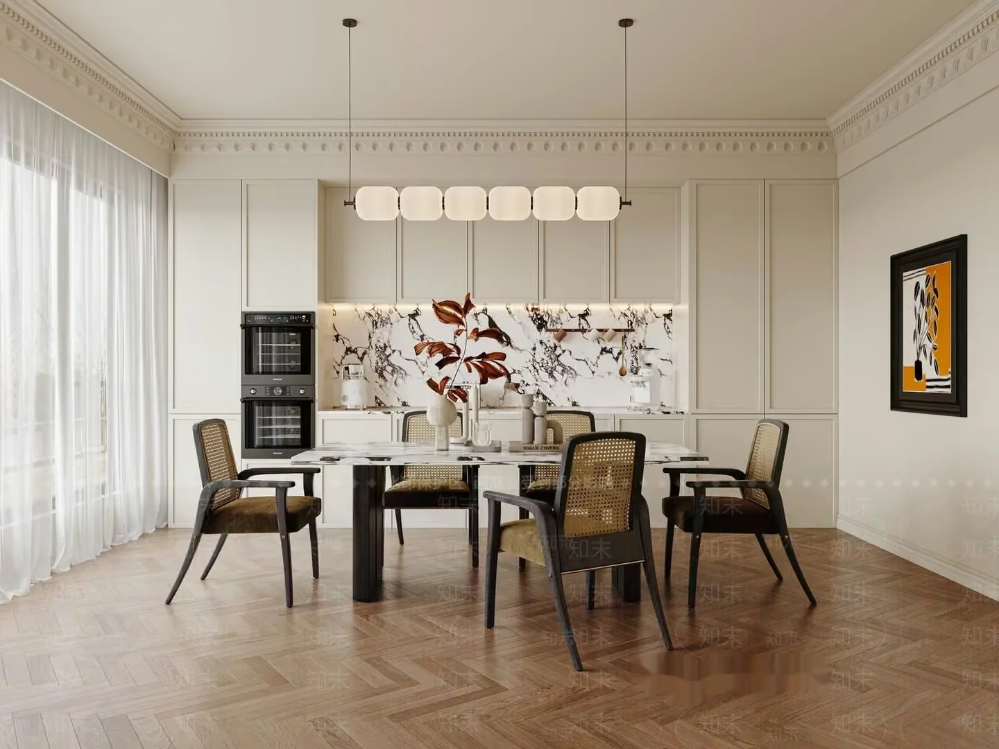 Modern Dining Room 3D Model – 11521 – VRAY Render