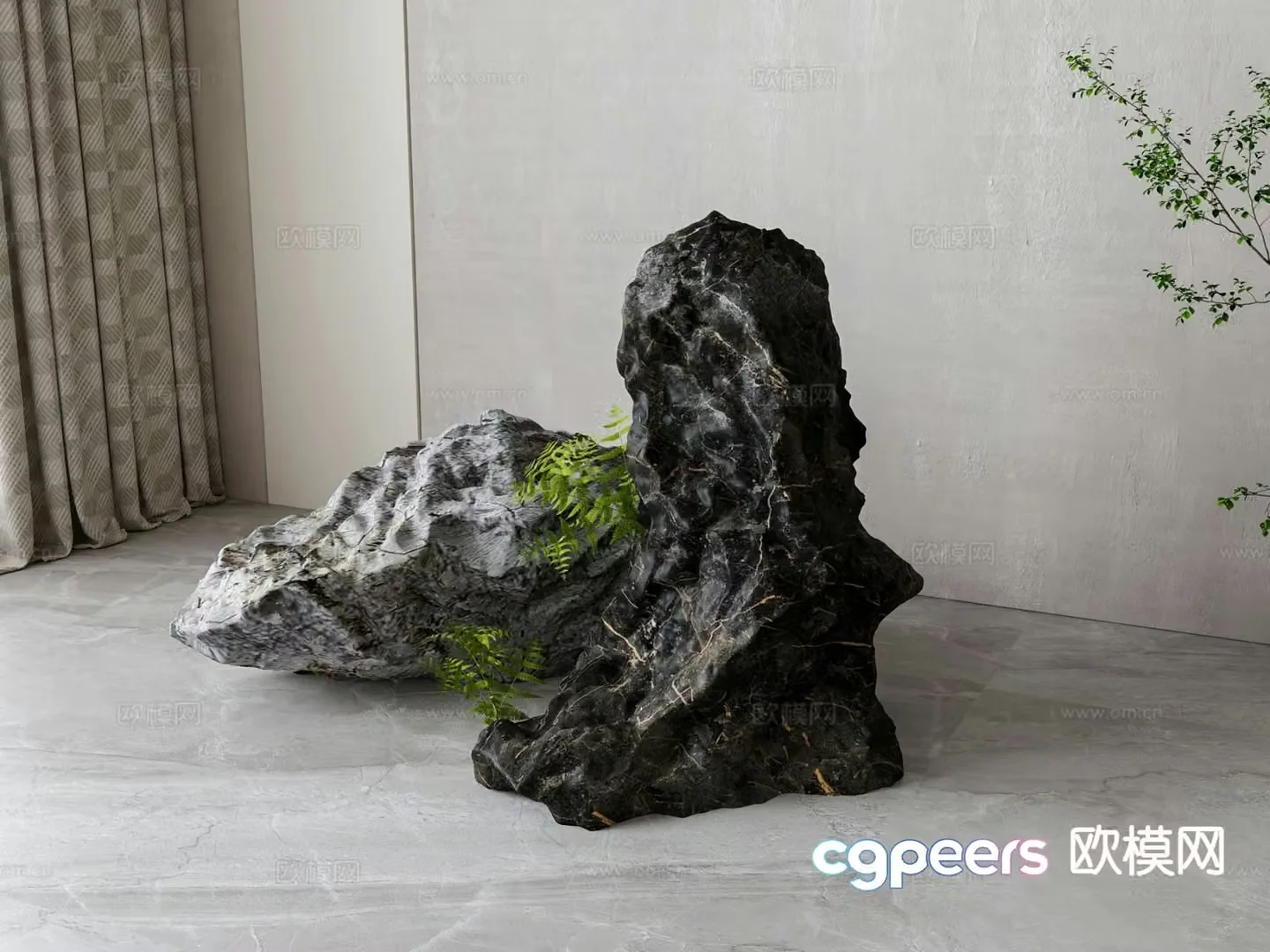 New Chinese style landscape stone stone rockery 3D model