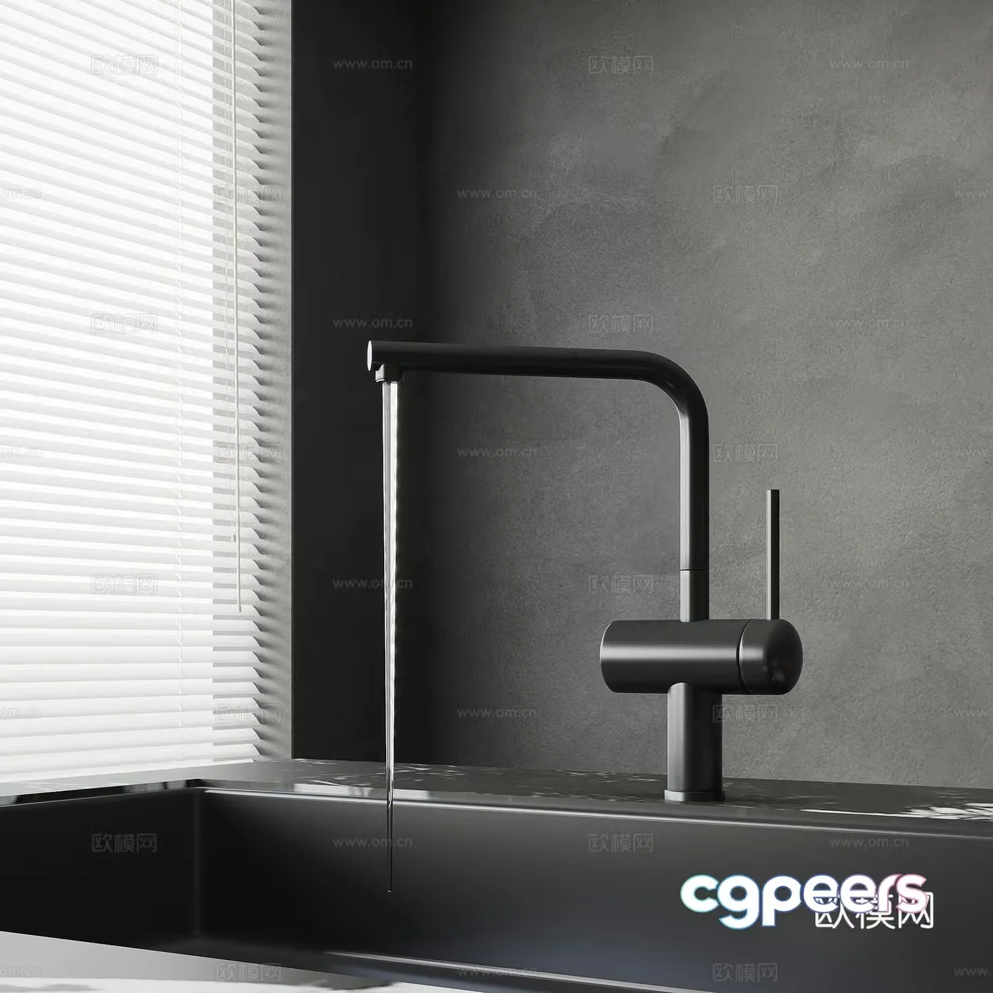 Modern faucet sink 3d model
