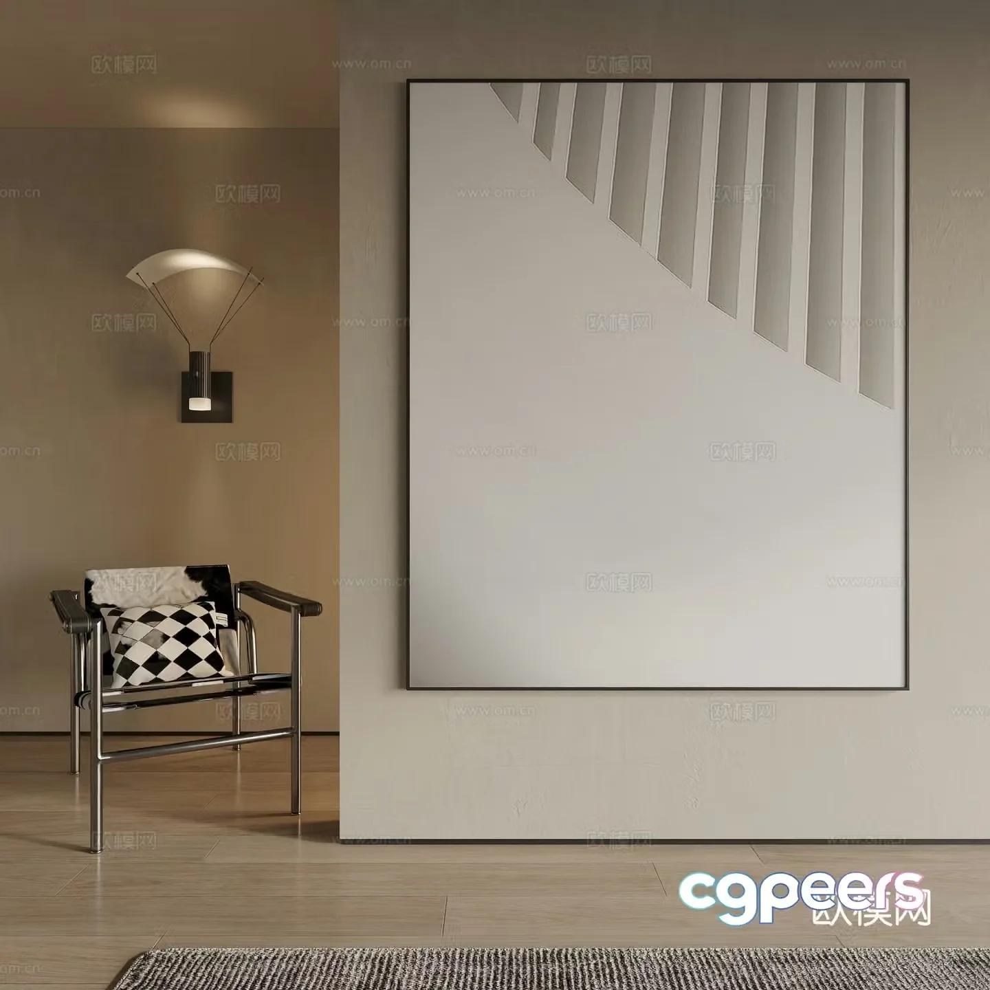 Modern decorative painting 3d model