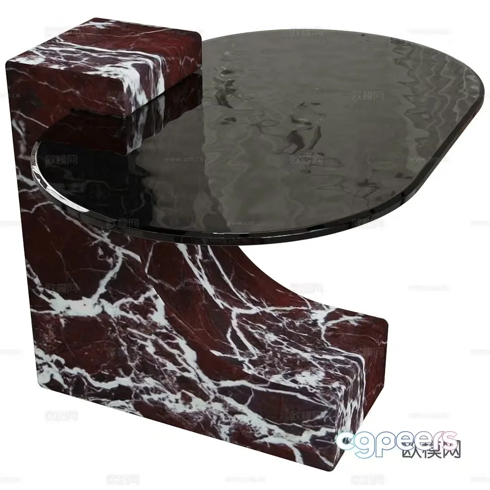 Baxter glass side table corner table 3d model