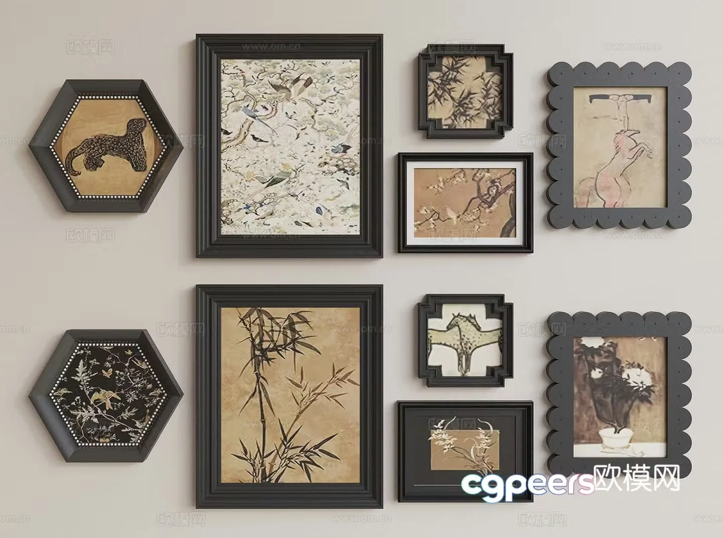 3D model of medieval hanging paintings