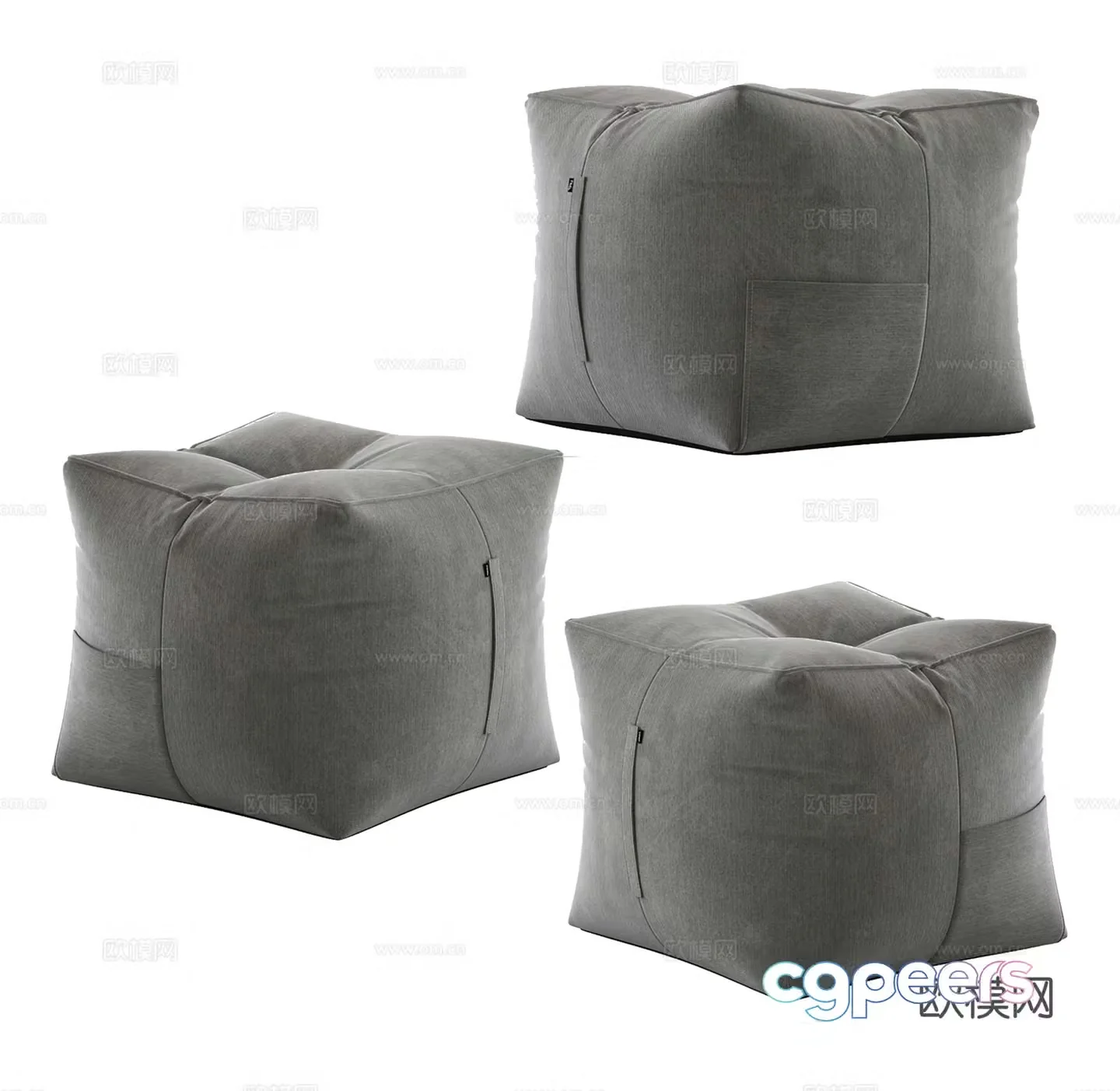 Modern bean bag cushion 3d model