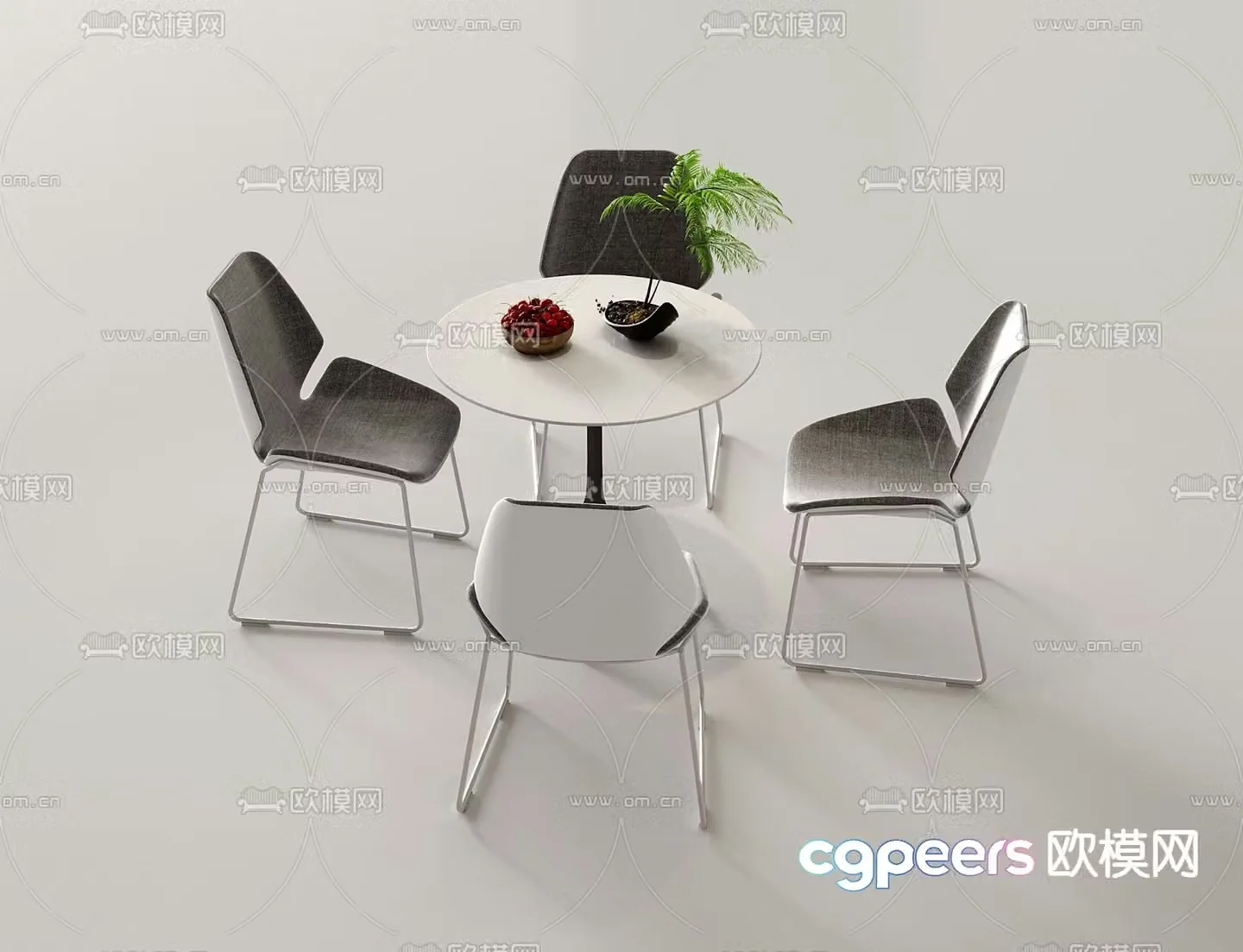 Modern negotiation tables and chairs leisure tables and chairs 3D model