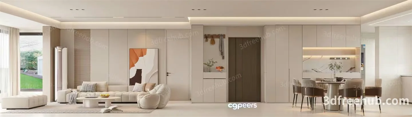 Modern Living Room 3D Model – 19994 – VRAY Render
