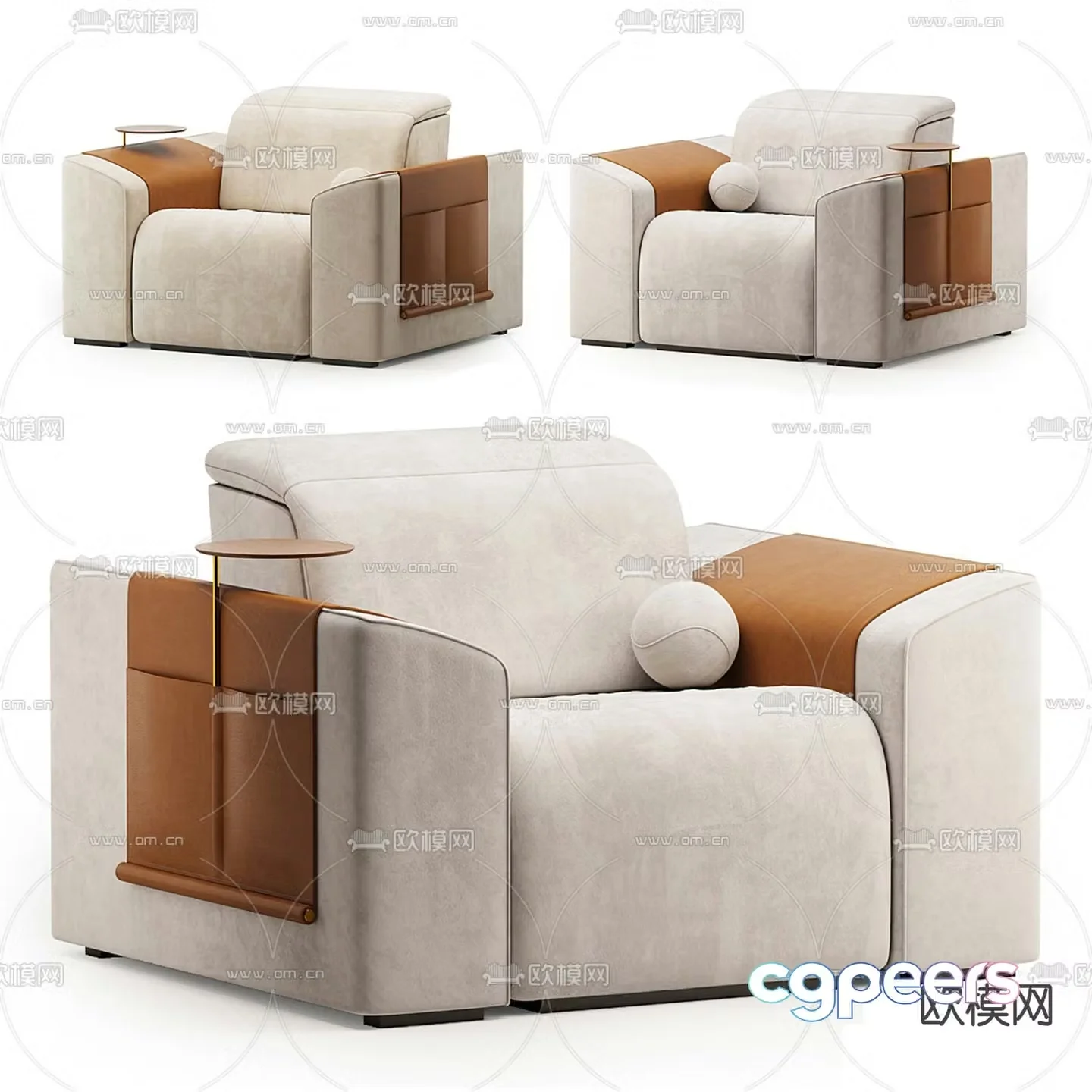 Single sofa leisure sofa 3d model