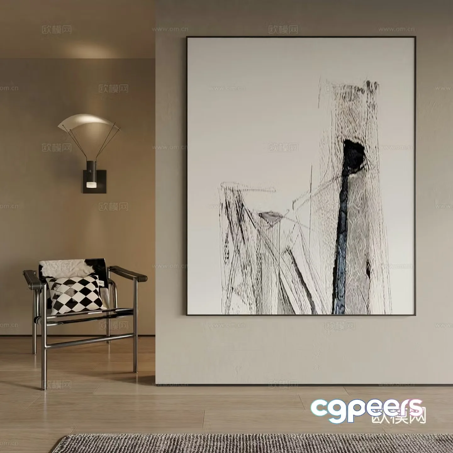Modern decorative painting 3d model