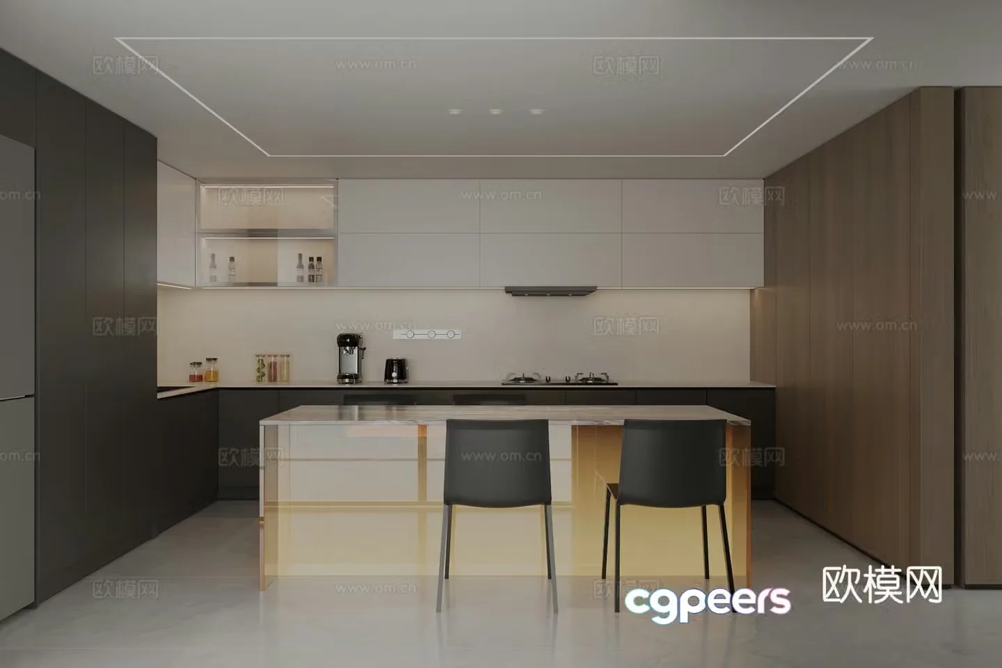 Italian open kitchen 3d model