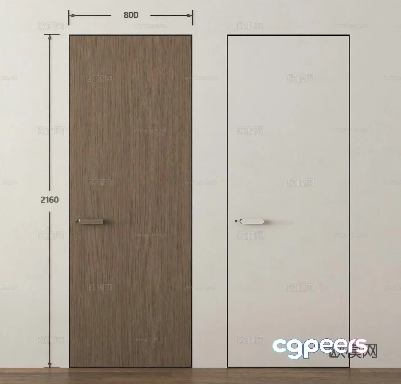 Single-open door Invisible door 3D model