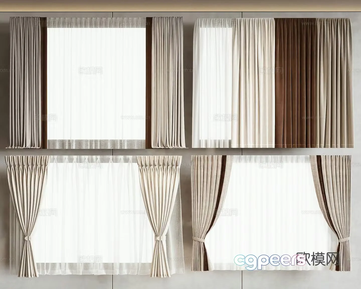 Modern curtain 3d model