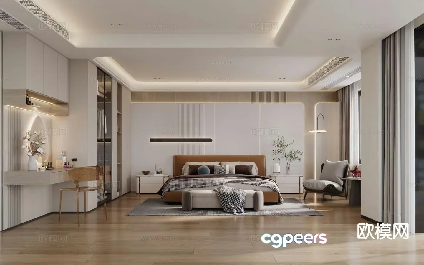 Modern bedroom master bedroom 3d model