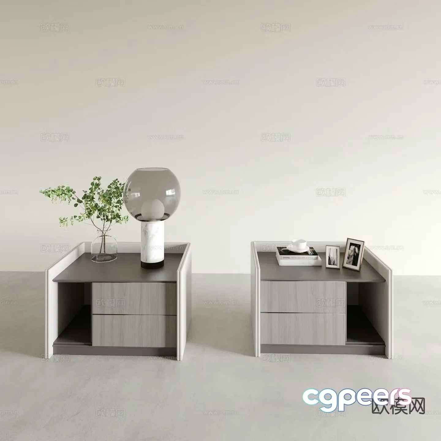 Modern bedside table 3d model