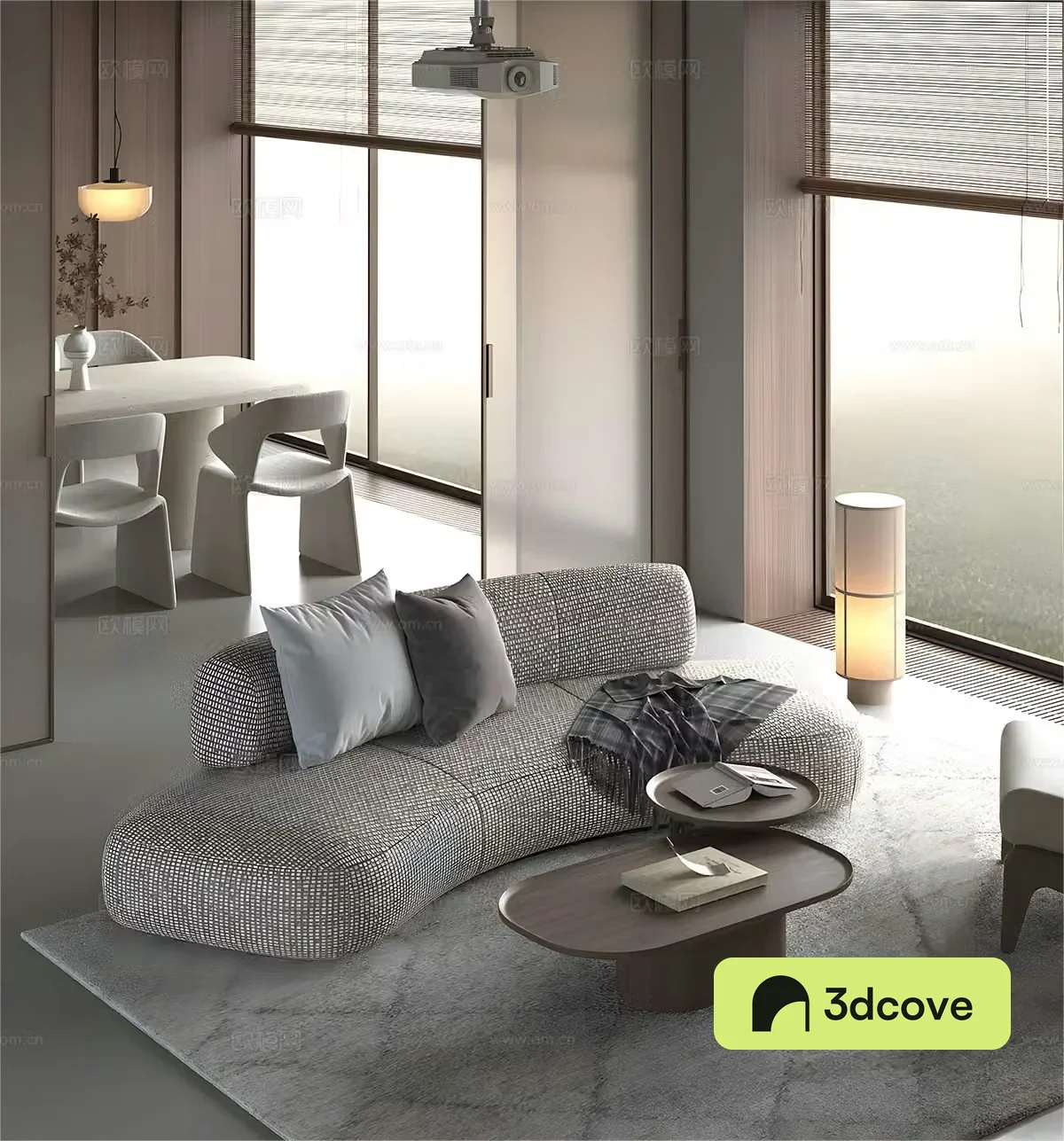 Modern sofa coffee table combination multi-person sofa three-person sofa leisure chair sofa chair desk lamp