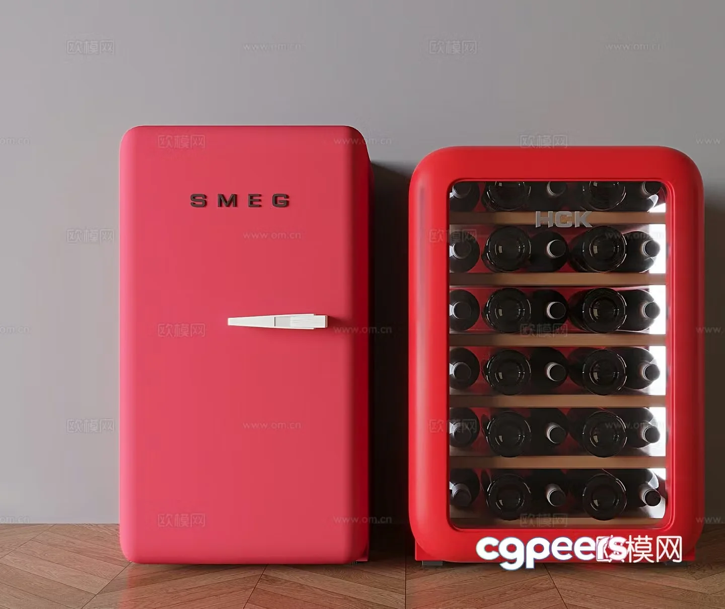 Single door refrigerator small refrigerator 3d model