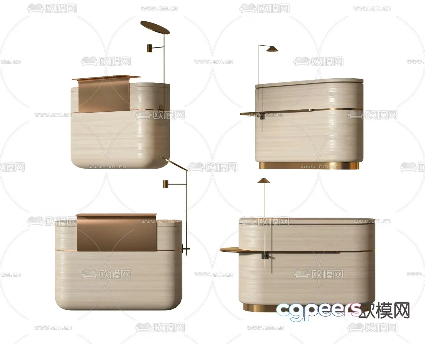Service desk information desk front desk reception desk 3d model