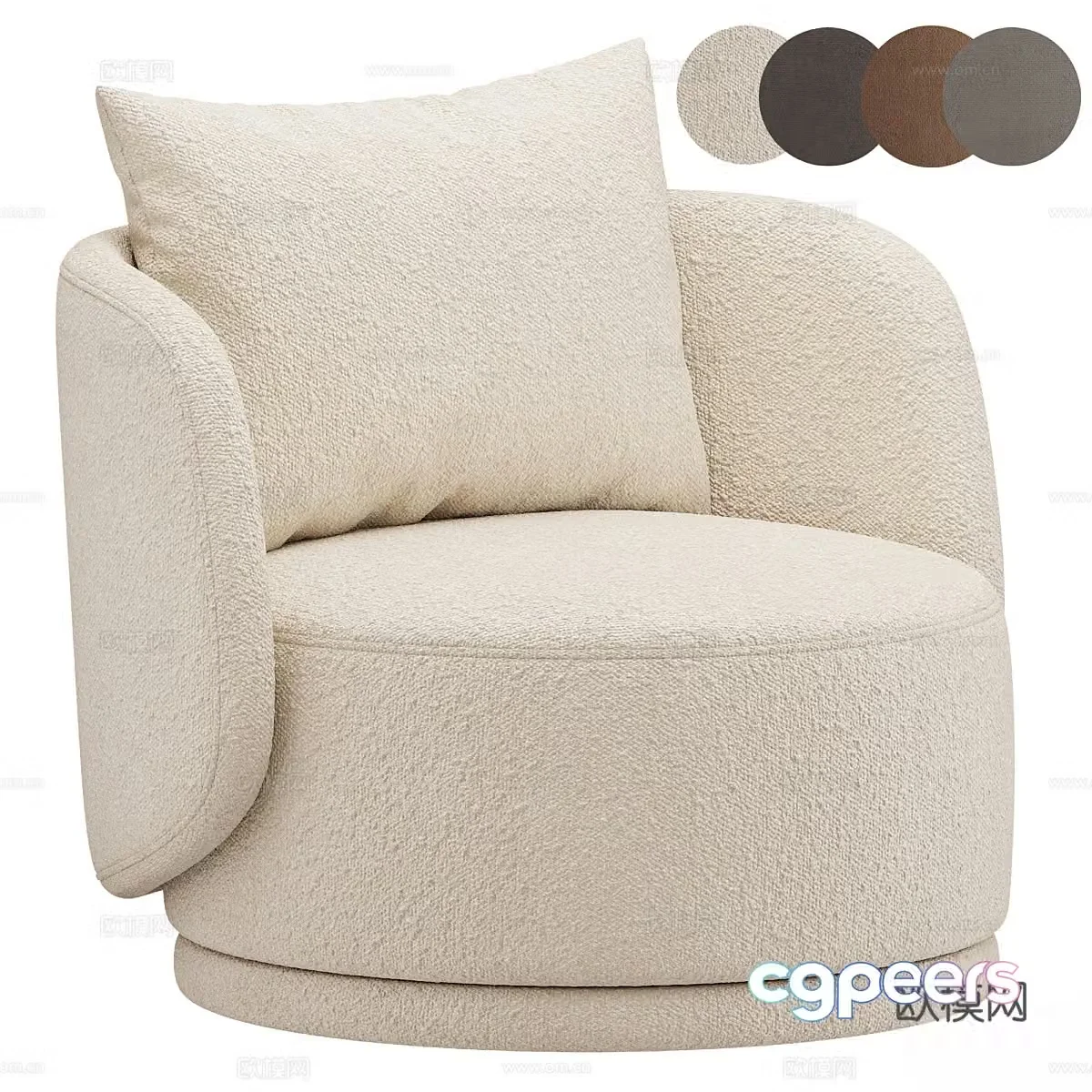 Modern fabric sofa chair 3d model