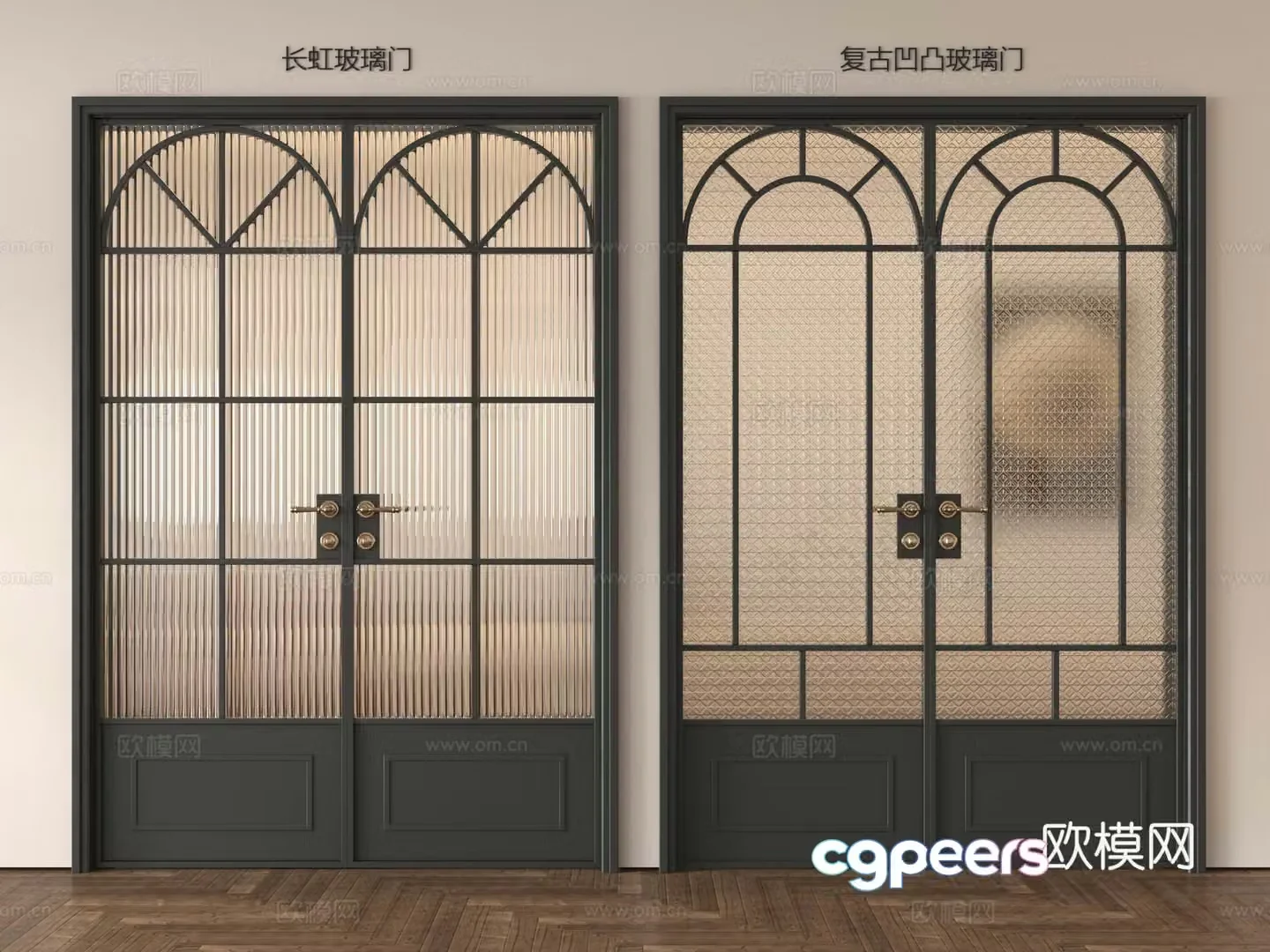 French glass double-opening door French glass door Double-opening door Medium glass door Glass door Kitchen and bathroom 3D model