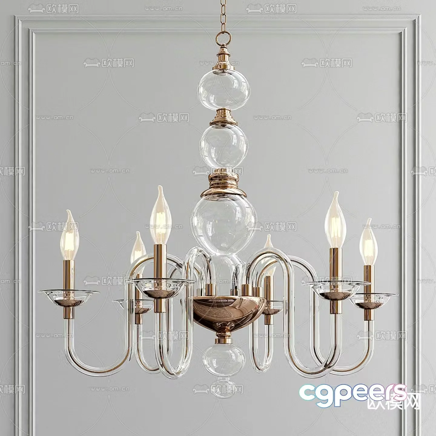 French chandelier American chandelier 3d model
