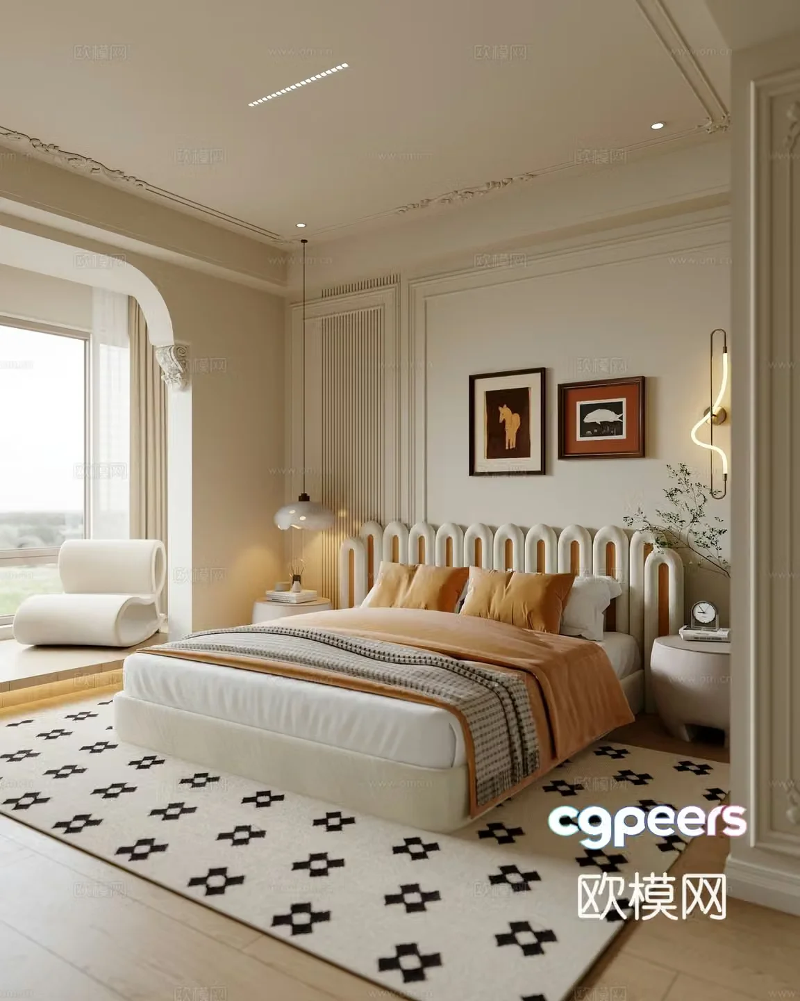French bedroom master bedroom 3d model
