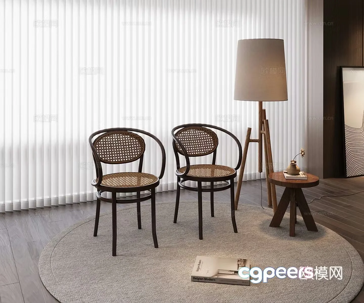 Medium-old single chair 3d model